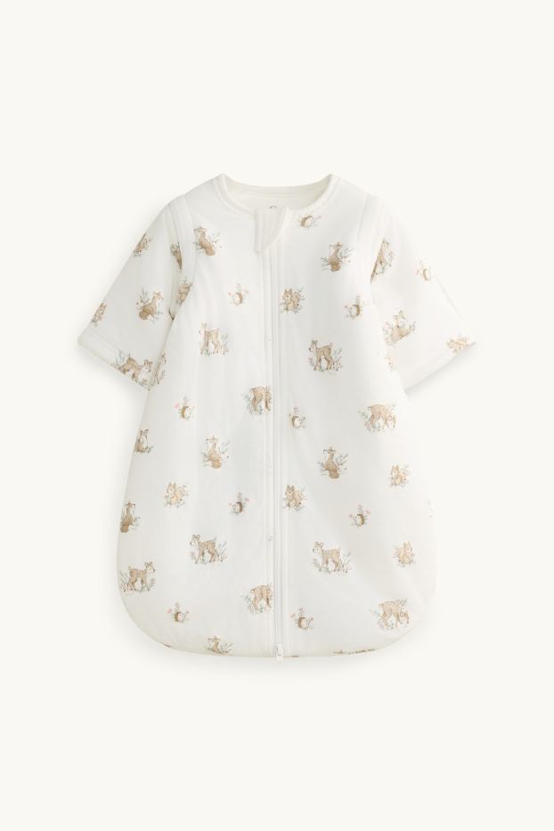 Baby Girls - Woodland animals - baby sleeping bag - 0-4 months - white