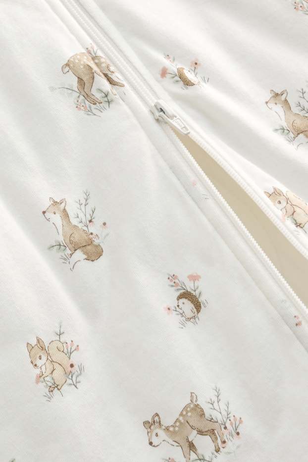 Baby Girls - Woodland animals - baby sleeping bag - 0-4 months - white