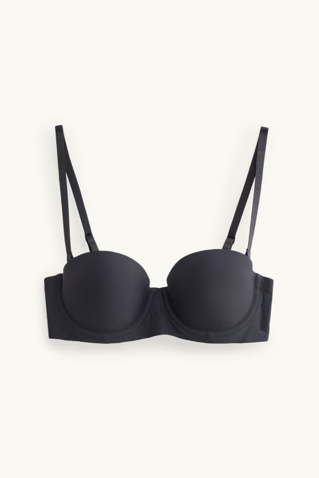 Damen - BH mit Bügel - BALCONETTE - wattiert - LYCRA® - schwarz