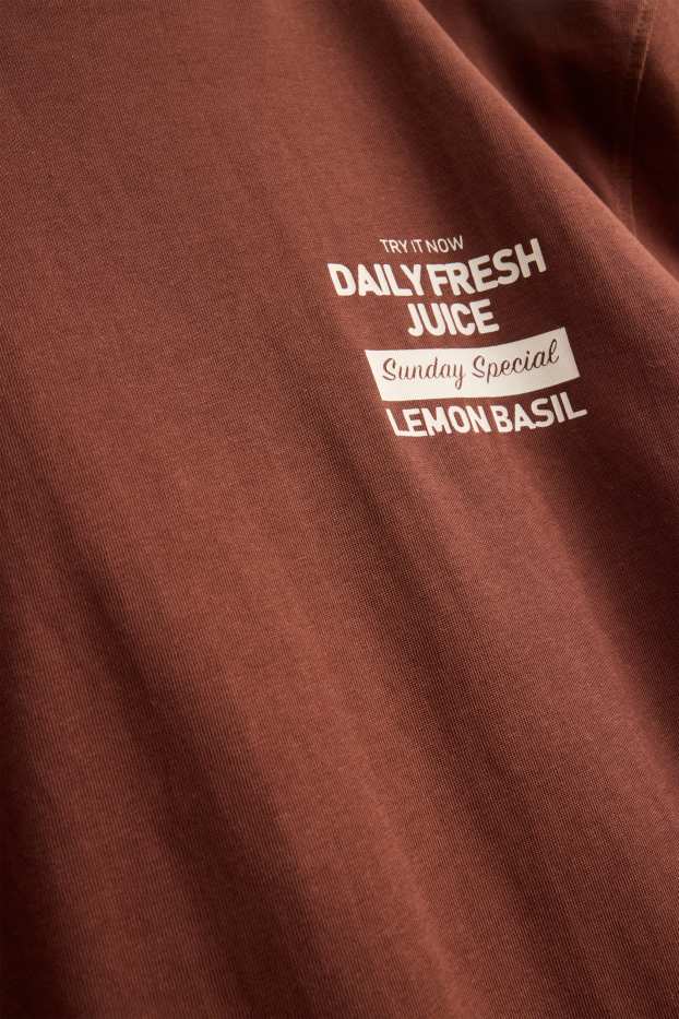 Hommes - T-shirt - relaxed fit - marron