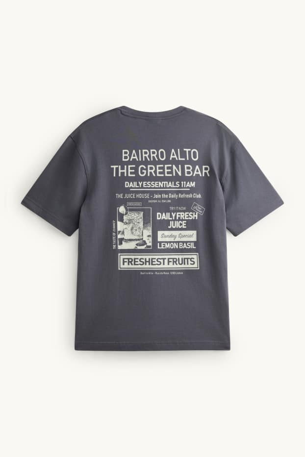 Heren - T-shirt - relaxed fit - donkergrijs