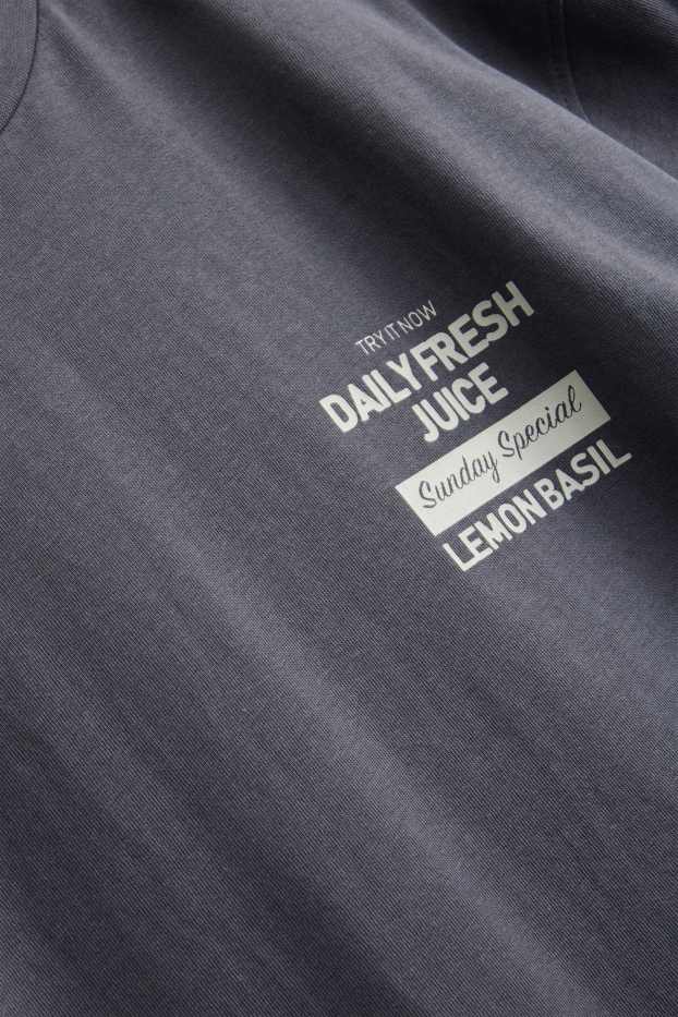 Heren - T-shirt - relaxed fit - donkergrijs
