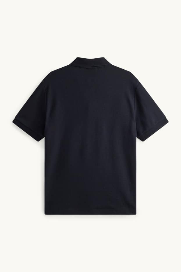 Men - Polo shirt - regular fit - textured - black