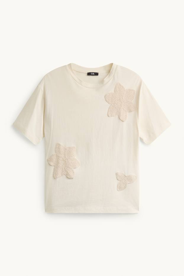 Kobiety - T-shirt - kremowobiały