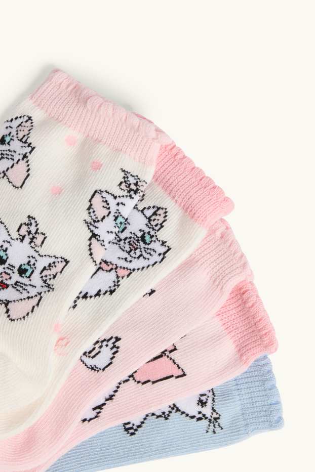 Kinderen: meisjes - Set van 5 paar - Aristocats - sokken met motief - crèmekleurig