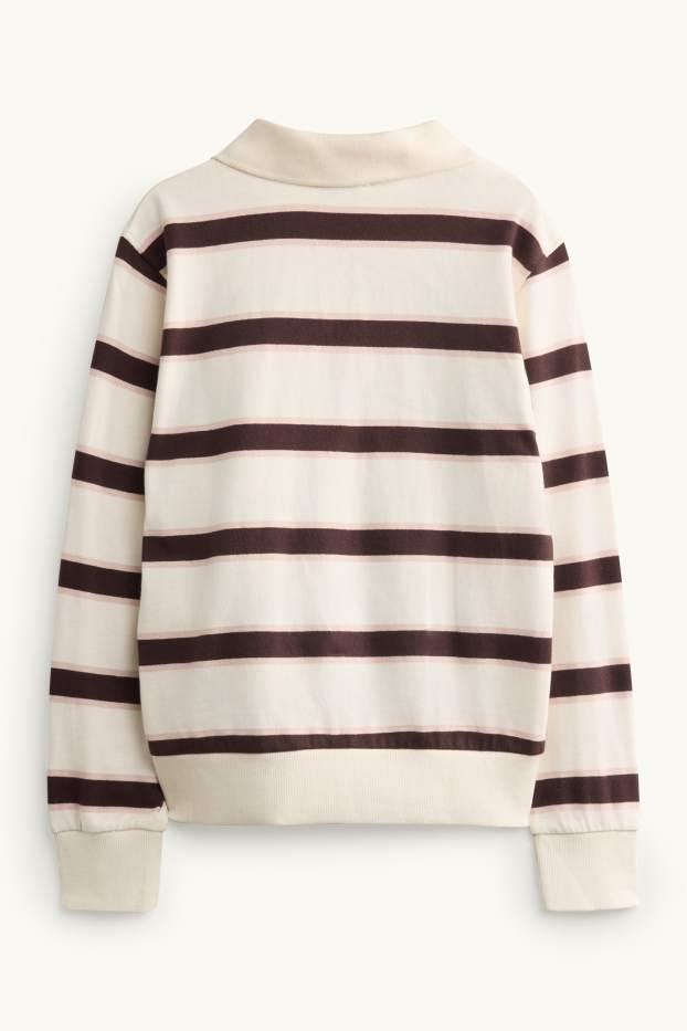 Enfants filles - Polo - à rayures - marron / blanc crème