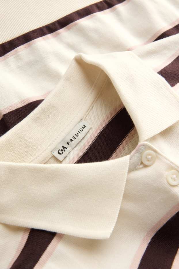 Enfants filles - Polo - à rayures - marron / blanc crème