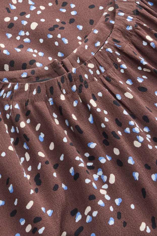 Damen - Bluse - gepunktet - braun