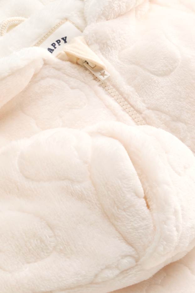 Bébés garçons - Teddy - veste en imitation fourrure pour bébé avec capuche - beige