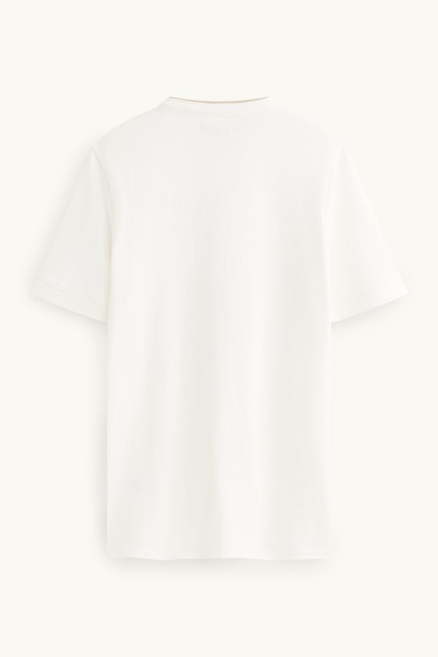 Kinderen: jongens - T-shirt - met structuur - wit