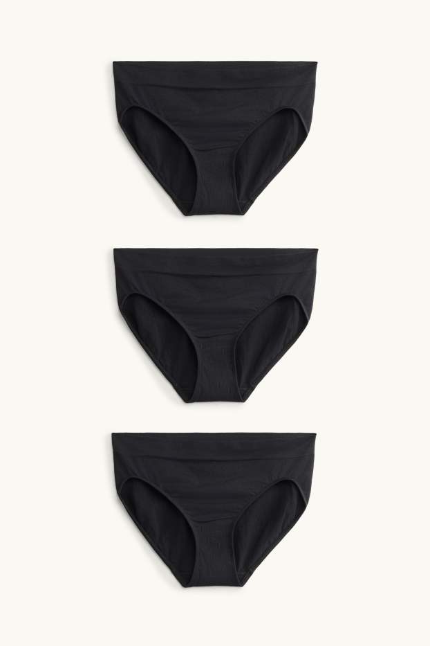 Dames - Set van 3 - slip - seamless - zwart