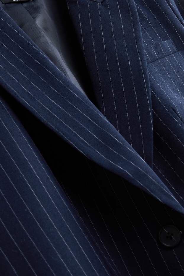 Damen - Longblazer - Regular Fit - Nadelstreifen - dunkelblau