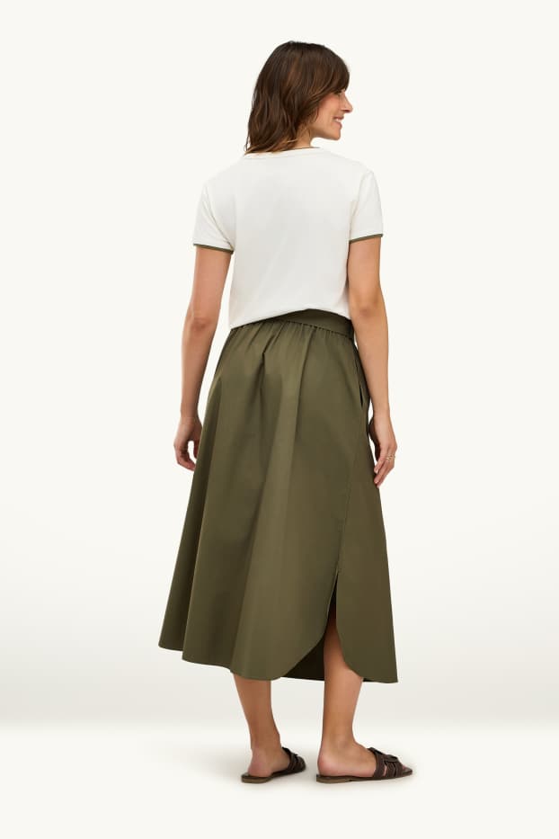 Femmes - Jupe avec ceinture - kaki