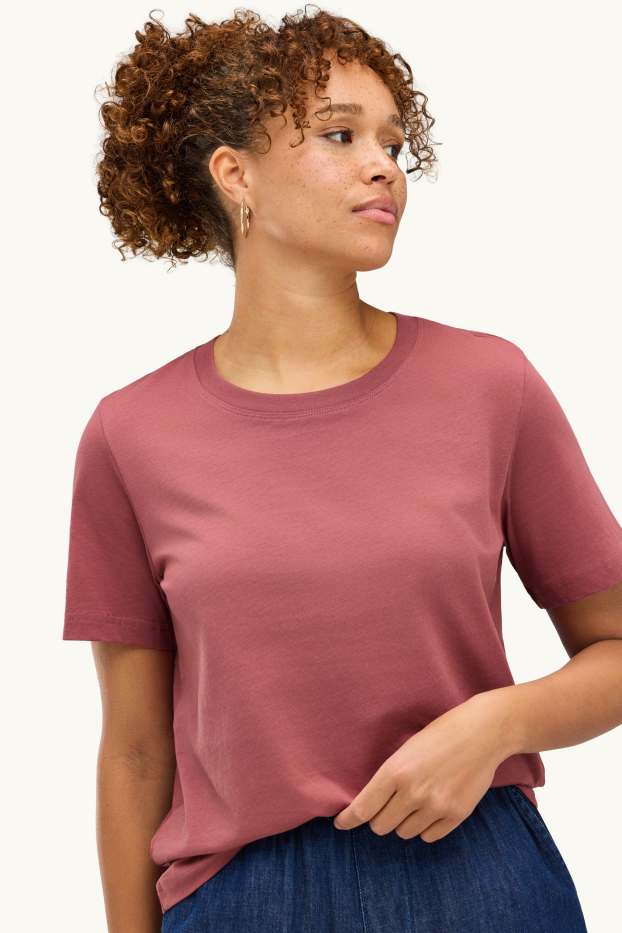 Damen - T-Shirt - Regular Fit - rot