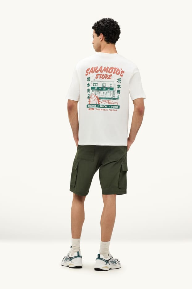 Hommes - Short cargo - kaki