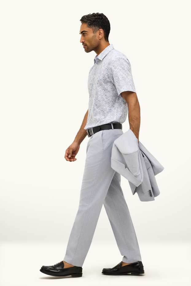 Hommes - Pantalon de costume - regular fit - bleu clair