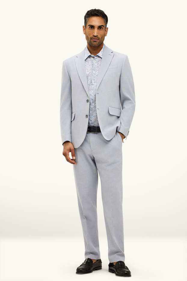 Hommes - Pantalon de costume - regular fit - bleu clair