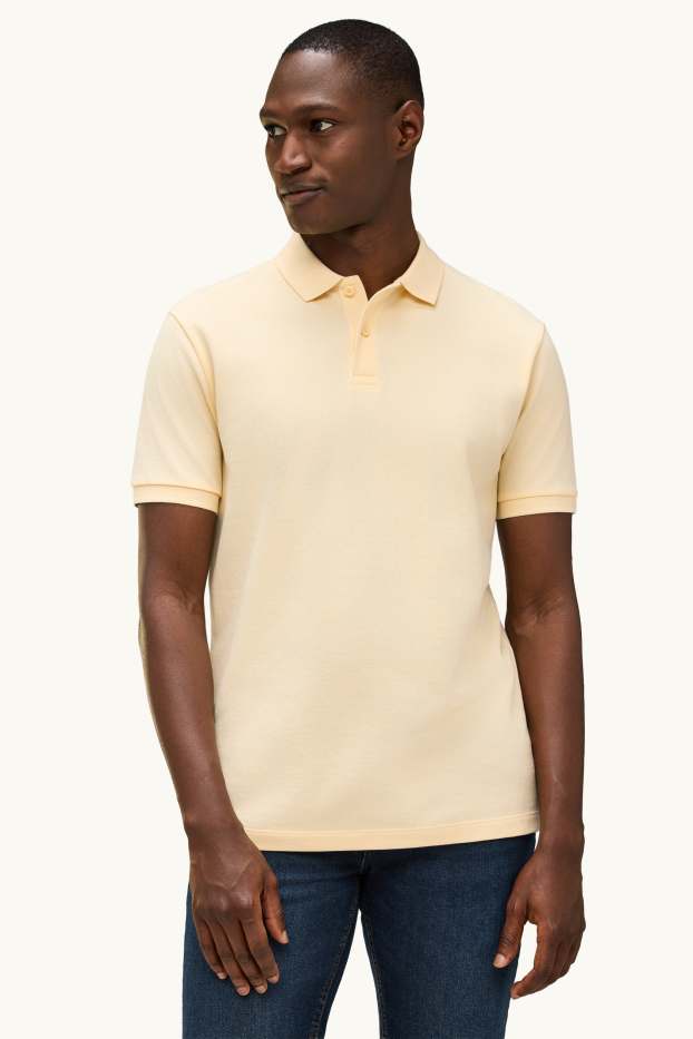 Heren - Poloshirt - regular fit - lichtgeel