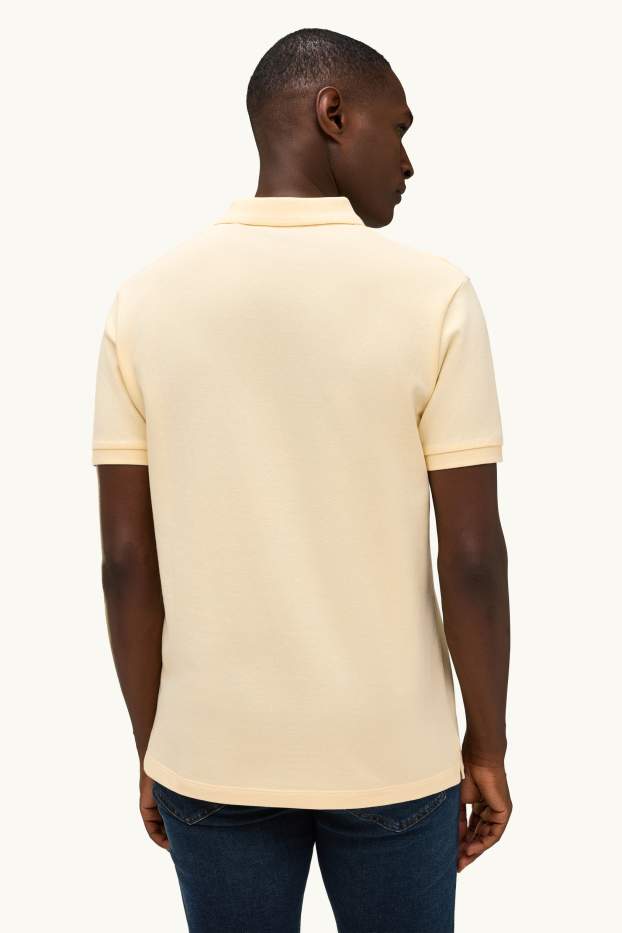 Heren - Poloshirt - regular fit - lichtgeel