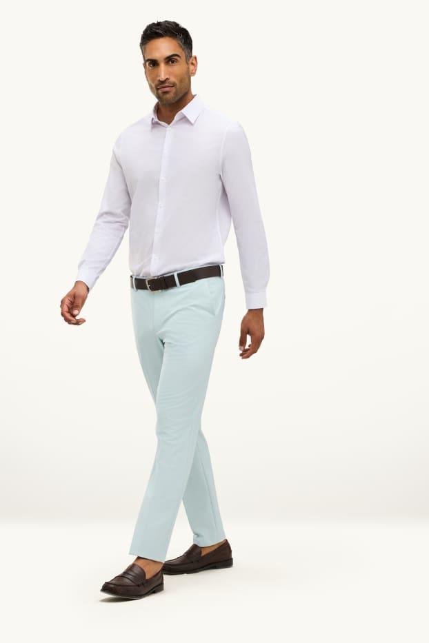 Men - Mix & match suit trousers - regular fit - striped - light green