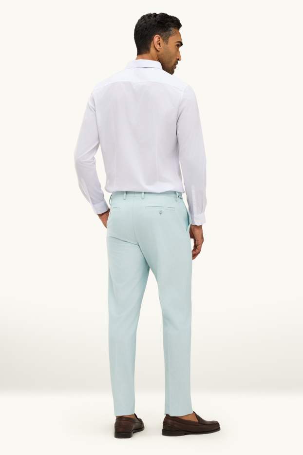 Men - Mix & match suit trousers - regular fit - striped - light green