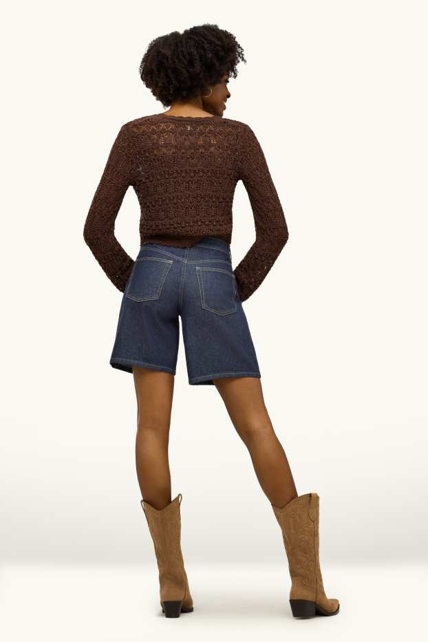 Femmes - Bermudas en jean - mid waist - bleu foncé