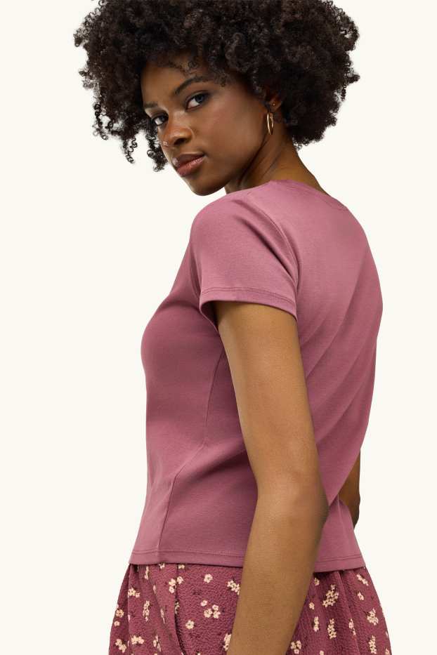 Dames - T-shirt - relaxed fit - paars