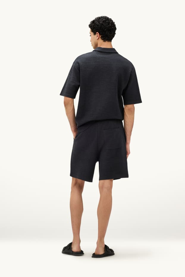 Pánské - Šortky - strukturované - černá