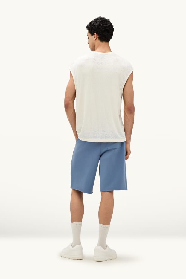 Hommes - Short en molleton - bleu