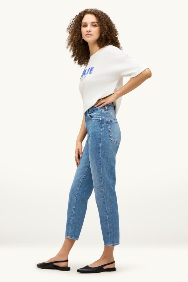 Dámské - Mom jeans - high waist - LYCRA® - džíny - modré