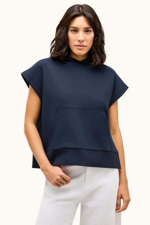 Donna - Felpa con cappuccio - blu scuro