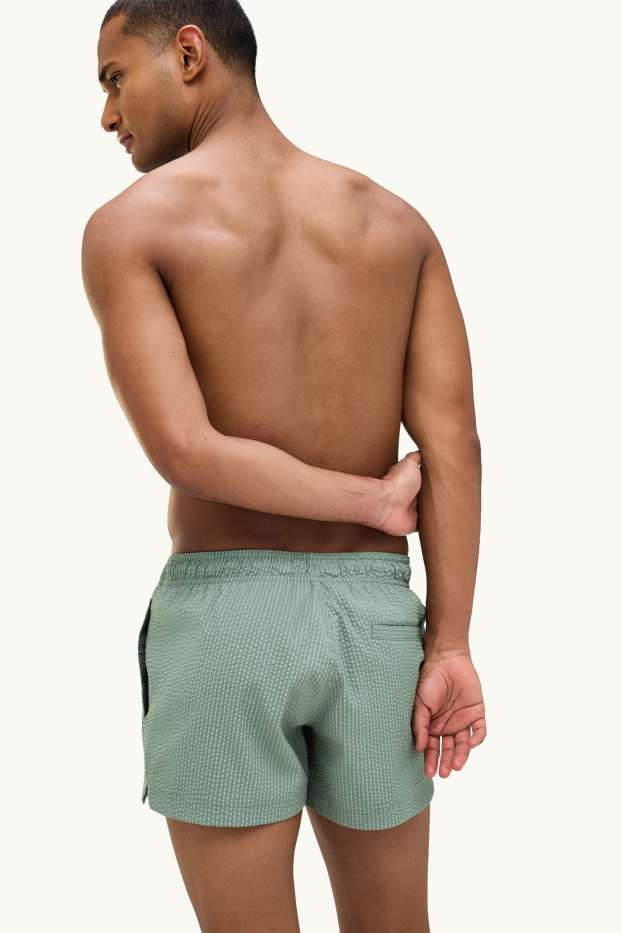 Uomo - Shorts da mare - tessuto tramato - verde chiaro