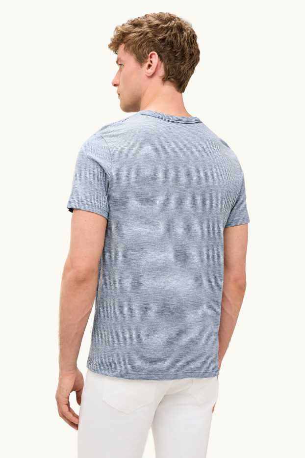 Herren - T-Shirt - Regular Fit - gestreift - grau / grau
