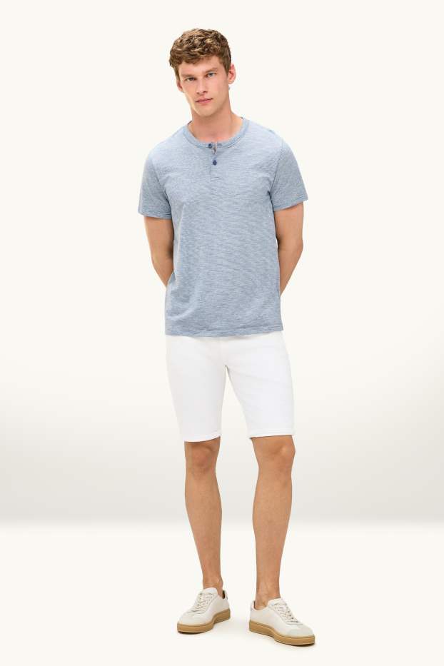 Uomo - Shorts di jeans - bianco