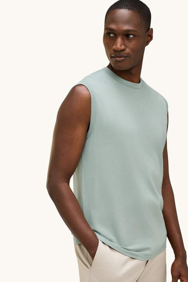 Mężczyźni - Top bez rękawów - jasnozielony