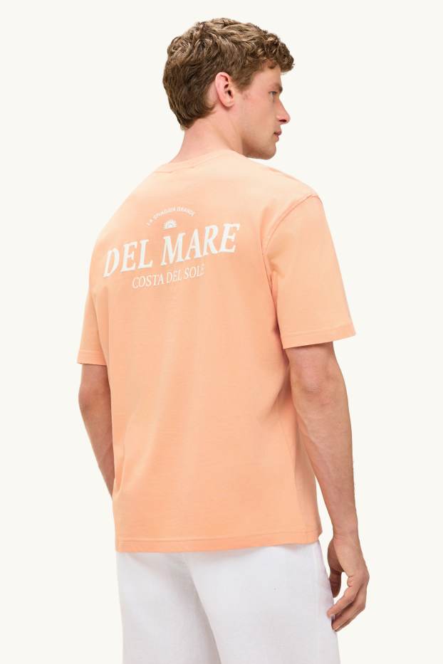 Hommes - T-shirt - relaxed fit - abricot