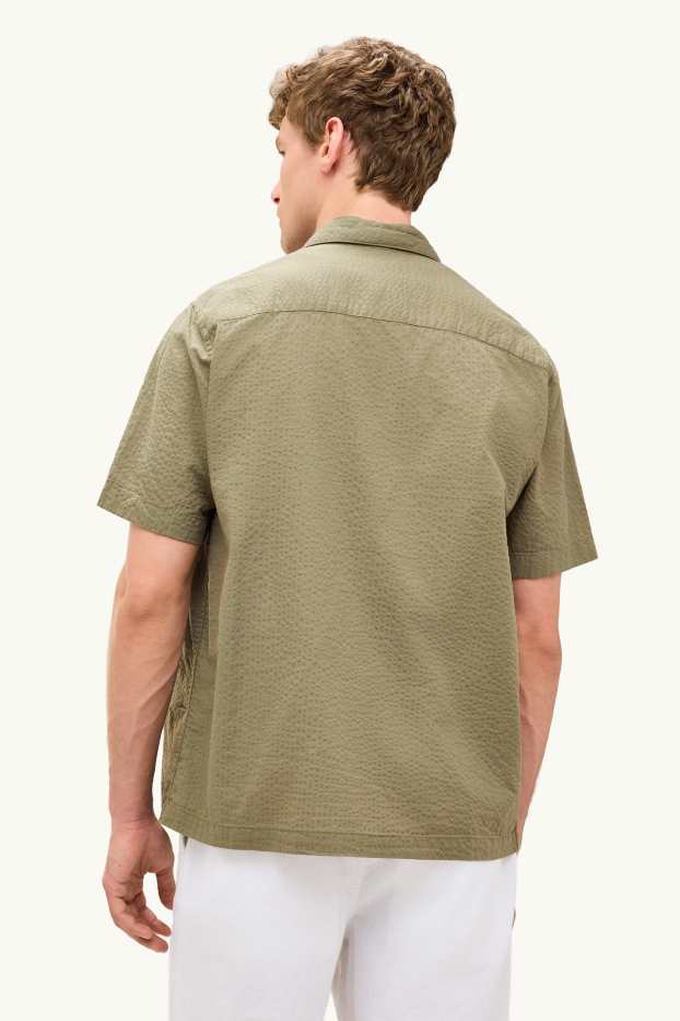 Bărbați - Cămașă - regular fit - guler Kent - verde