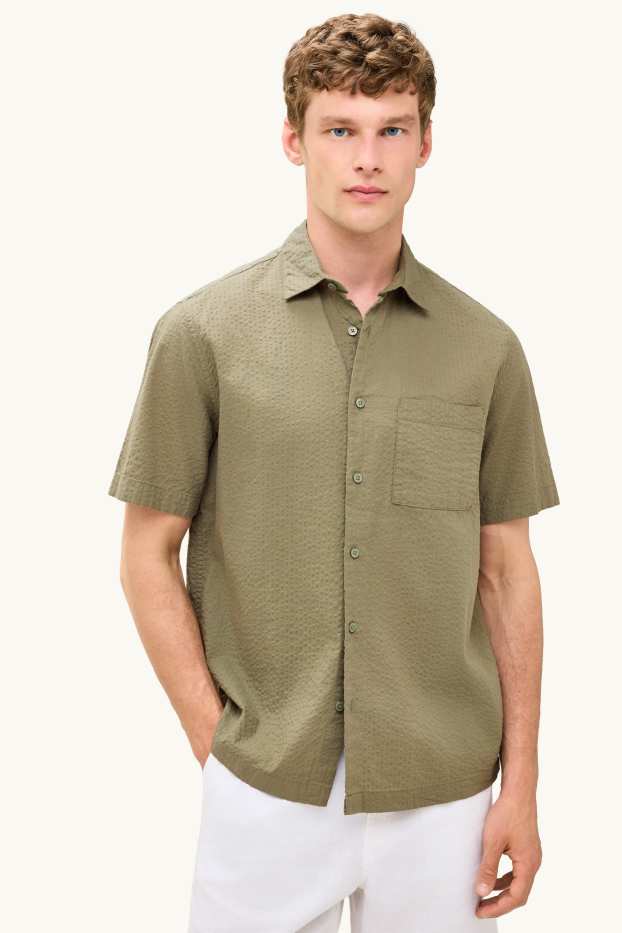 Bărbați - Cămașă - regular fit - guler Kent - verde