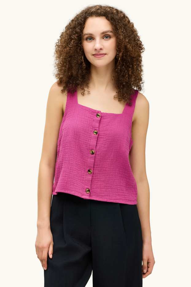 Femei - Bluză fără mâneci - structurată - roz