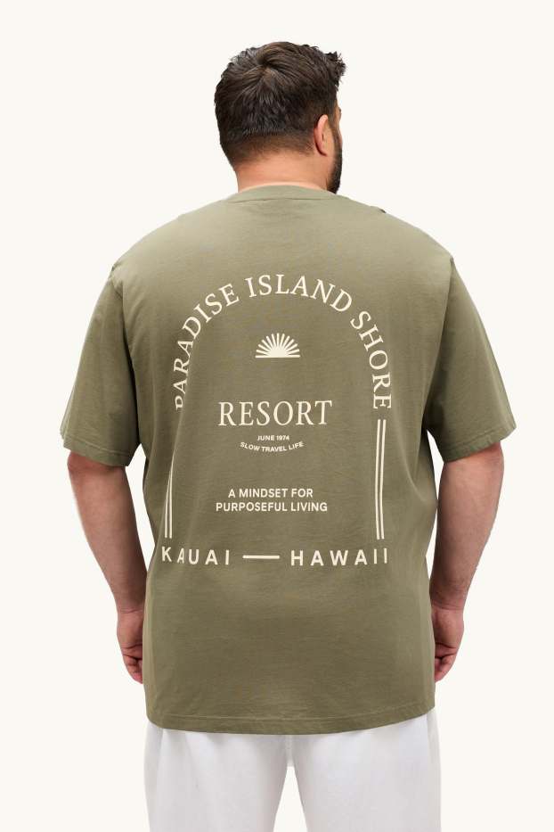 Hommes - T-shirt - relaxed fit - kaki