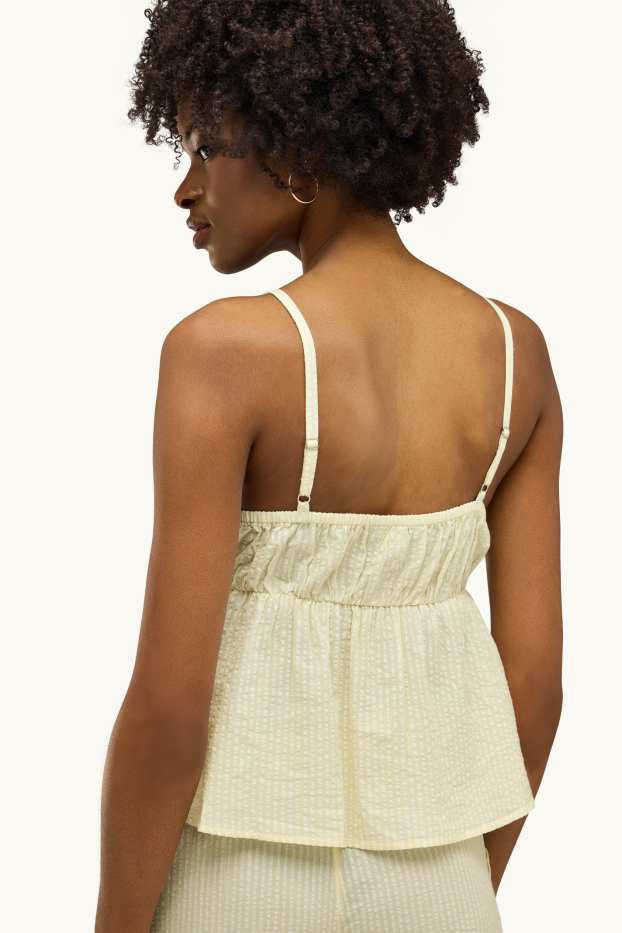 Dames - Blousetop - gestreept - geel