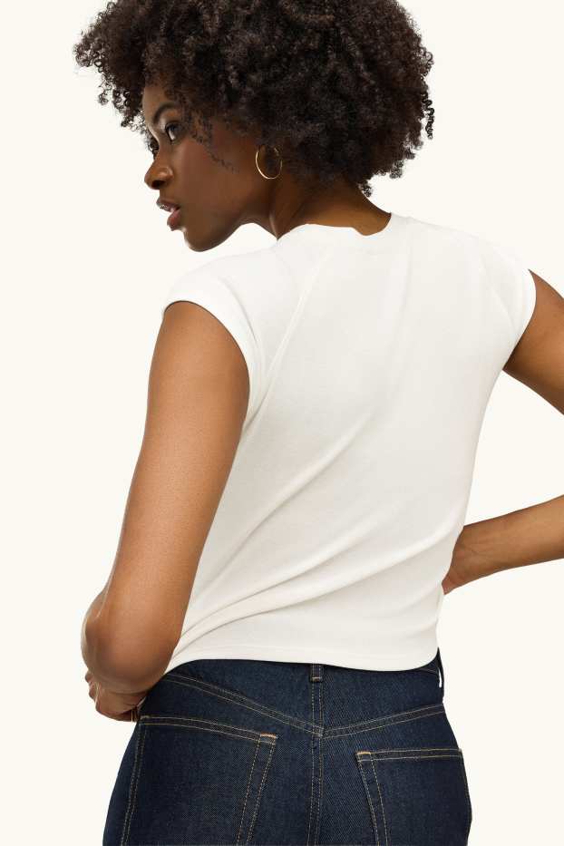 Dona - Samarreta de mànigues curtes - regular fit - blanc