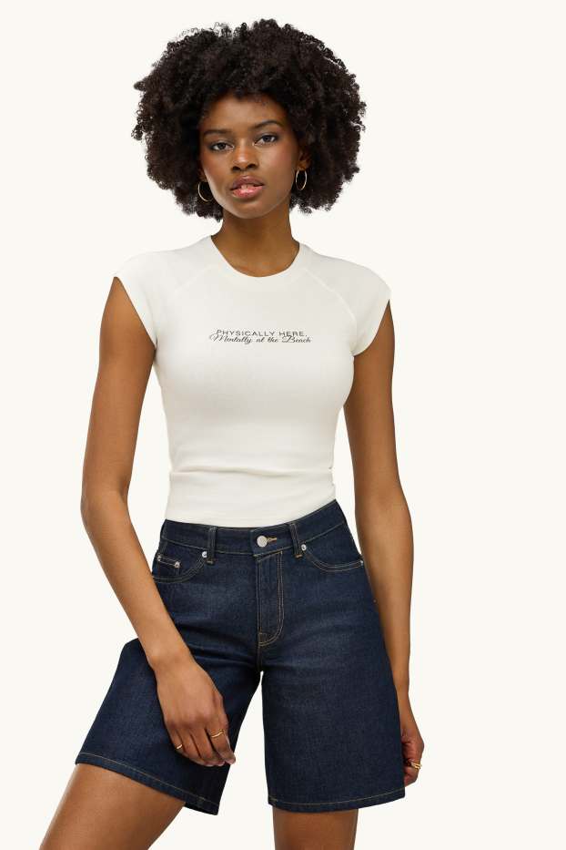 Dona - Samarreta de mànigues curtes - regular fit - blanc