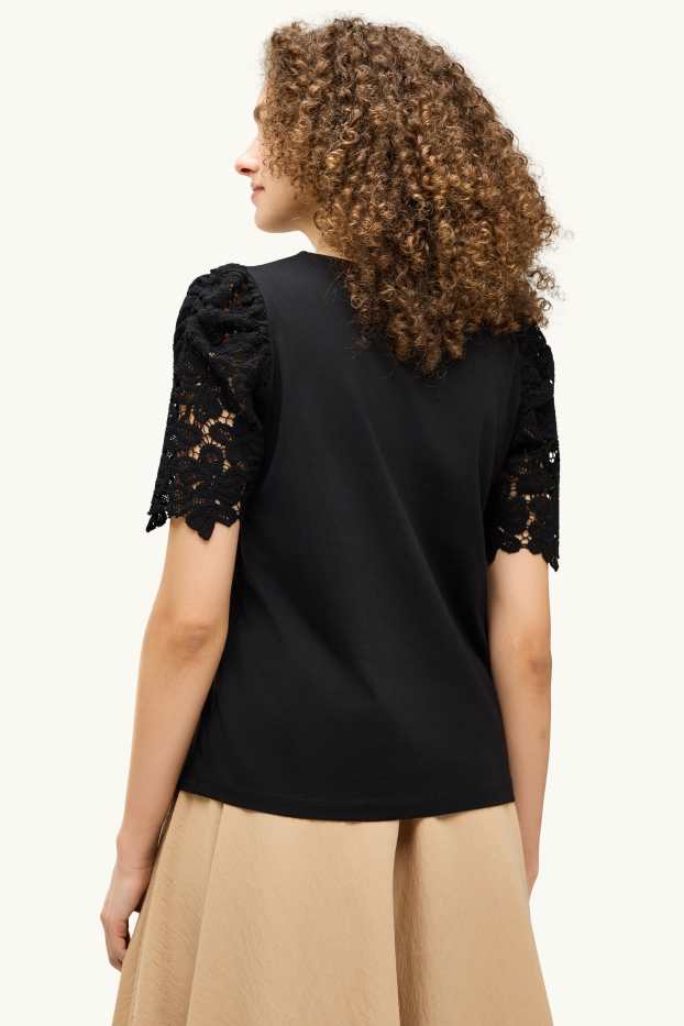 Dames - T-shirt - regular fit - zwart