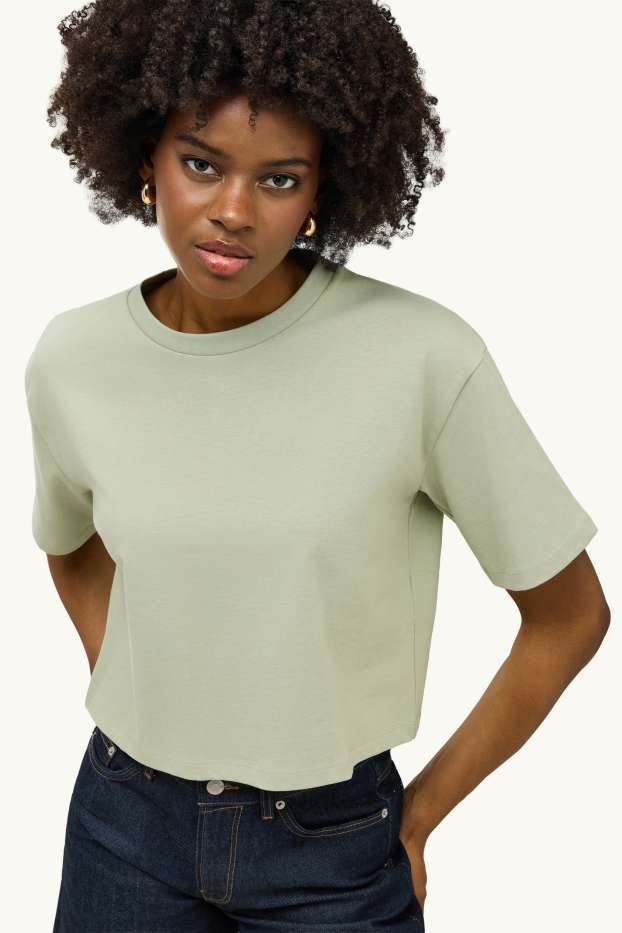 Dames - T-shirt - relaxed fit - lichtgroen