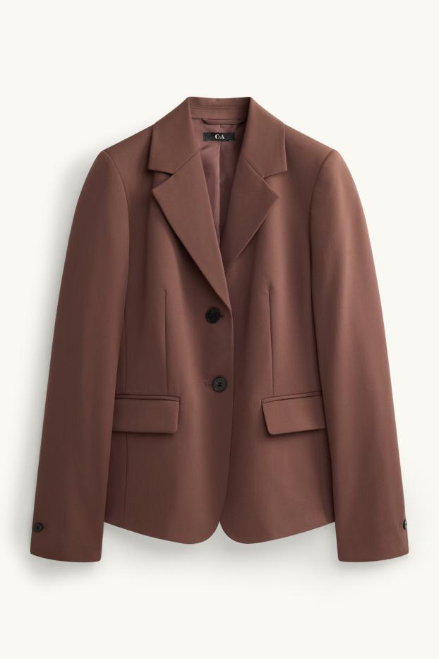 Femmes - Blazer de bureau - cintré - marron