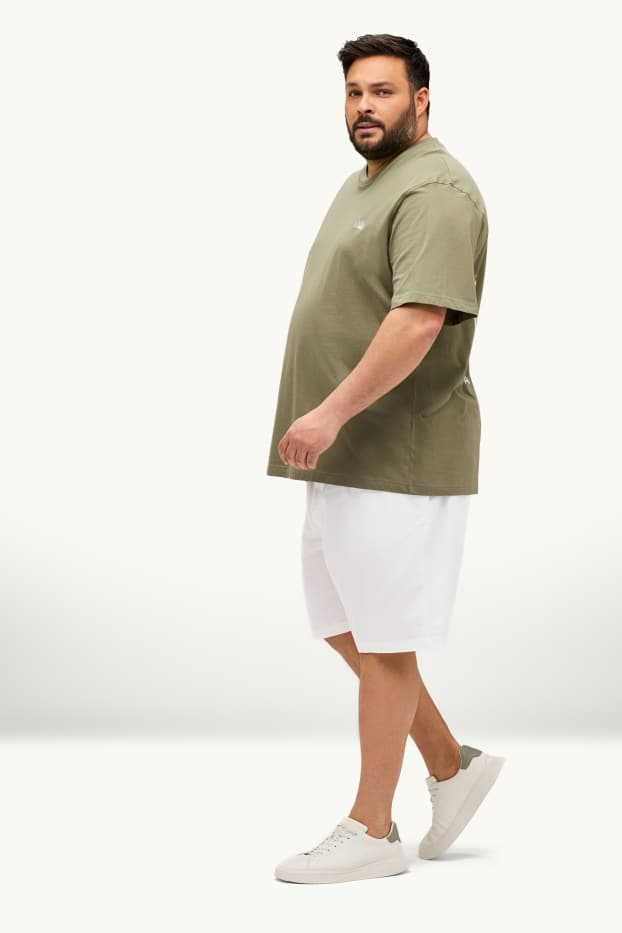 Pánské - Šortky - lněná směs - bílá