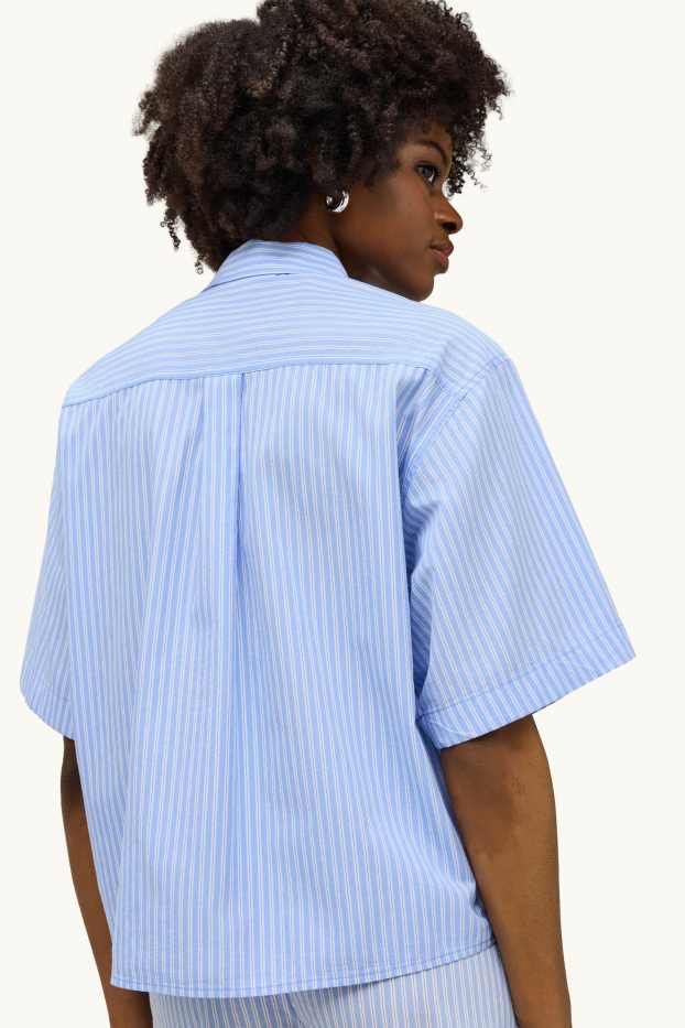 Damen - Hemdbluse - gestreift - blau