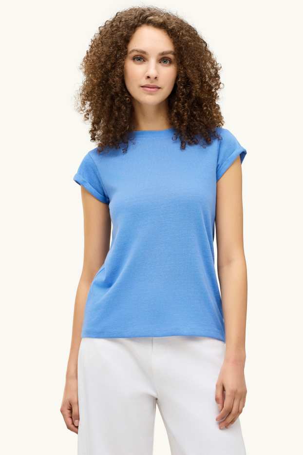 Dámské - Tričko - relaxed fit - modrá