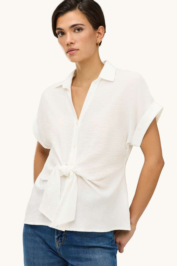 Damen - Bluse - weiß